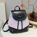Zaino sfumato rosa con stampa floreale, finiture in similpelle nera e coulisse - Nero