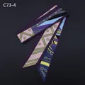 Detail of Twilly silk scarf with geometric patterns and baroque motifs for handbags - Pink Purple Checkered Vintage Pattern (C73-4)
