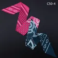 Close-up of split paisley and star pattern silk scarf with magenta and navy blue sections - Fuchsia And Navy(C50-4)
