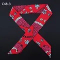 Rotes Seidentuch mit Leopardenmuster und Blumen für Handtaschen in elegantem Design - Großes Rot Leopardenmuster (C48-3)
