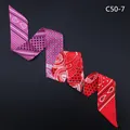 Seidenschal mit Paisley- und Sternmuster in Rot und Violett für Handtaschen und Haarstyling - Magenta Und Rot(C50-7)