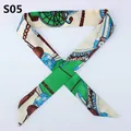 Elegant emerald green silk twilly scarf with vintage carriage print for handbag handles - Emerald Green Vintage Carriage Tassel Style (S05)
