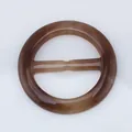 Amber tortoiseshell resin scarf ring buckle with marble texture and polished finish - Light Coffee Tortoiseshell