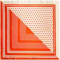 Pañuelo de seda retro con lunares rojos y blancos estilo pop art cuadrado mujer - Naranja