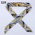 Narrow twilly scarf S29 with yellow and grey geometric patterns for handbag handles - Yellow Gray Black Geometric Abstract Vortex Style (S29)