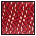 60x60cm silk-like scarf featuring red and navy geometric herringbone striped patterns - Burgundy