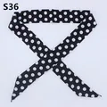 Classic black and white polka dot narrow skinny scarf for handbags and neck wear - Classic Black White Polka Dot Print Style (S36)