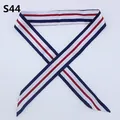 Slim silk scarf with red, white, and blue stripes for handbag handle decoration - Red White Blue Diagonal Patchwork Stripe Style (S44)