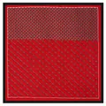 Red square silk scarf with golden chain patterns and vintage elegant style - 53cm / Red