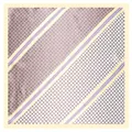 60cm zijden damessjaal met geometrische strepen en ruitpatronen in paars en beige - Paars Beige Gestreepte Geometrische Stijl / Halsdoekje / Geel
