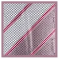 60x60cm zijden damessjaal met geometrische ruitpatronen voor een zakelijke uitstraling - Rood Wit Paars Gestreepte Geometrische Stijl / Halsdoekje / Taro Paars