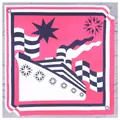 53cm quadratisches Seidentuch mit nautischem Kreuzfahrtmuster in Pink und Marineblau - Grau