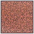 53cm quadratisches Seidenimitat-Halstuch mit Leopardenmuster in Orange und Blau - 53cm*53cm / Kaffeebraun