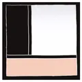 60x60cm geometric stripe satin scarf with elegant jagged edges in white, pink and black - Polka Dot Scalloped Edge / Snow Bud