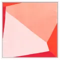 Seidenquadrattuch mit modernem geometrischem Patchwork-Design in Rot- und Rosatönen - 53x53 / Snow Bud