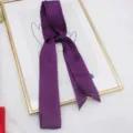 Violet long skinny silk scarf for women handbags and professional neck styling - 200cm / Violet