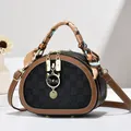 Mini crossbody bag with black checkerboard pattern, silk-wrapped handle and cat charm - 20cmx8cmx15cm / Cat Black