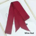 Extra long 200cm wine red satin ribbon scarf for handbags with silky smooth finish - 200cm / Burgundy