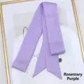 200cm long satin skinny scarf for handbags in elegant rosemary purple silk finish - 200cm / Rosemary Purple