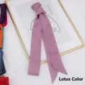 Satin skinny scarf twilly for handbags in dusty rose color with silky luster - 200cm / Lotus Pink