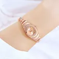 Rose gold bracelet watch for women with sparkling crystal accents and elegant round dial - Rose Gold Case Rose Gold Dial Rose Gold Band