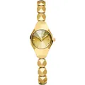 GEDI luxury gold quartz watch for women with geometric faceted bracelet strap - Gold Case Gold Dial Gold Band / Gold