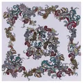 Classic paisley pattern square silk scarf 100x100cm in vibrant multi-color print - White