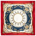 Sciarpa quadrata 90cm in finta seta con stampa nautica di catene, funi e cinture - Rosso