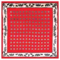 Foulard quadrato in seta 60cm rosso e beige con motivo paisley e disegni geometrici - 60CM / Rosso