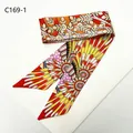 Pañuelo twilly de seda colorido para asas de bolso y accesorio para el cabello - C169-1 / 88cm