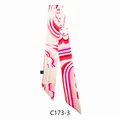 Piccolo foulard in seta twilly a righe astratte dipinte a mano in rosa e rosso scuro - Linee Artistiche Rosso Scuro Rosa Crema (C173-3) / 88cm