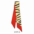 Twilly in seta con stampa tigre gialla e retro in raso rosso per manici di borse - Stile Linea di Flusso Astratta (C177-1)