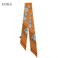 Orange animal print twilly scarf with zebra patterns and dots for handbag handles - Orange (C170-5)