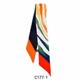 Twilly di seta a righe colorate con motivi geometrici per borse e come fascia capelli - Stile Patch Rosso Stampa Tigre (C177-2)