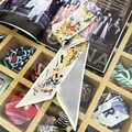 Elegant silk scarves with phoenix and floral patterns displayed in a wooden organizer box - Beige Artistic Floral Pattern (T380-3)