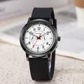 KAQINUO men's sport watch featuring a white dial and black silicone strap in daily setting - Black