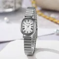 Elegant GoGoey women's quartz watch with oval silver dial and stainless steel band - Silver White Dial / Gogoey