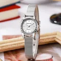 Elegant zilveren kwartshorloge voor dames met mesh band en minimalistische wijzerplaat - Mesh Band - Witte Wijzerplaat