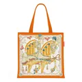 Close-up of orange canvas tote with elegant horse illustration in palace art style - 40*40cm / Orange