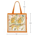 Orangefarbene Canvas-Einkaufstasche mit Reitermotiv und 40 cm großem Fassungsvermögen - Reitsport Druck (FB413) / Orange