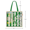 Detailed size chart for a large canvas tote bag showing 40cm height and 23cm handle drop - 40x40cm / Forest Green