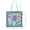 Detaillierte Maße der Canvas-Tasche mit Tiermotiv: 40 cm Breite und 23 cm Griffhöhe - Hellblau / 40CM