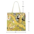Detailed dimensions of giraffe canvas tote bag showing 40cm width and height - Beige Yellow Style (4)