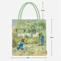 Détail du sac cabas artistique Van Gogh avec dimensions et peinture First Steps - Style Premiers Pas