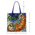 Bolso tote de lona con diseño de tigre de la jungla y asas púrpuras, gran capacidad 40x40cm - Estampado de Tigre Morado Selva (Estilo 1)