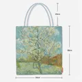 Guide détaillé des dimensions du sac fourre-tout Van Gogh Amandiers avec mesures - Style Amandier en Fleurs (Détail)