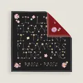 Dubbelzijdige 70cm zijden sjaal met bloemenalfabet en Paris Paris opdruk - 70x70cm / Zwart Rood Dubbelzijdige Bloemen Letter Stijl (35)
