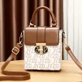 Vintage brown and cream crossbody phone bag with JVZD monogram and top handle - JVZD Off White Solid Cover