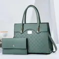 Ensemble sac à main vert et portefeuille avec motif de rose en relief chic - Vert