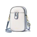 Borsa a tracolla minimalista beige e blu con cinturino regolabile rimovibile - Blu e Bianco